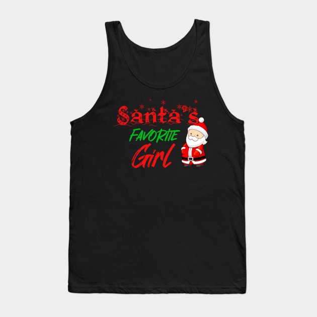 Santa's Favorite Girl Christmas Tank Top by Bunnyhopp
